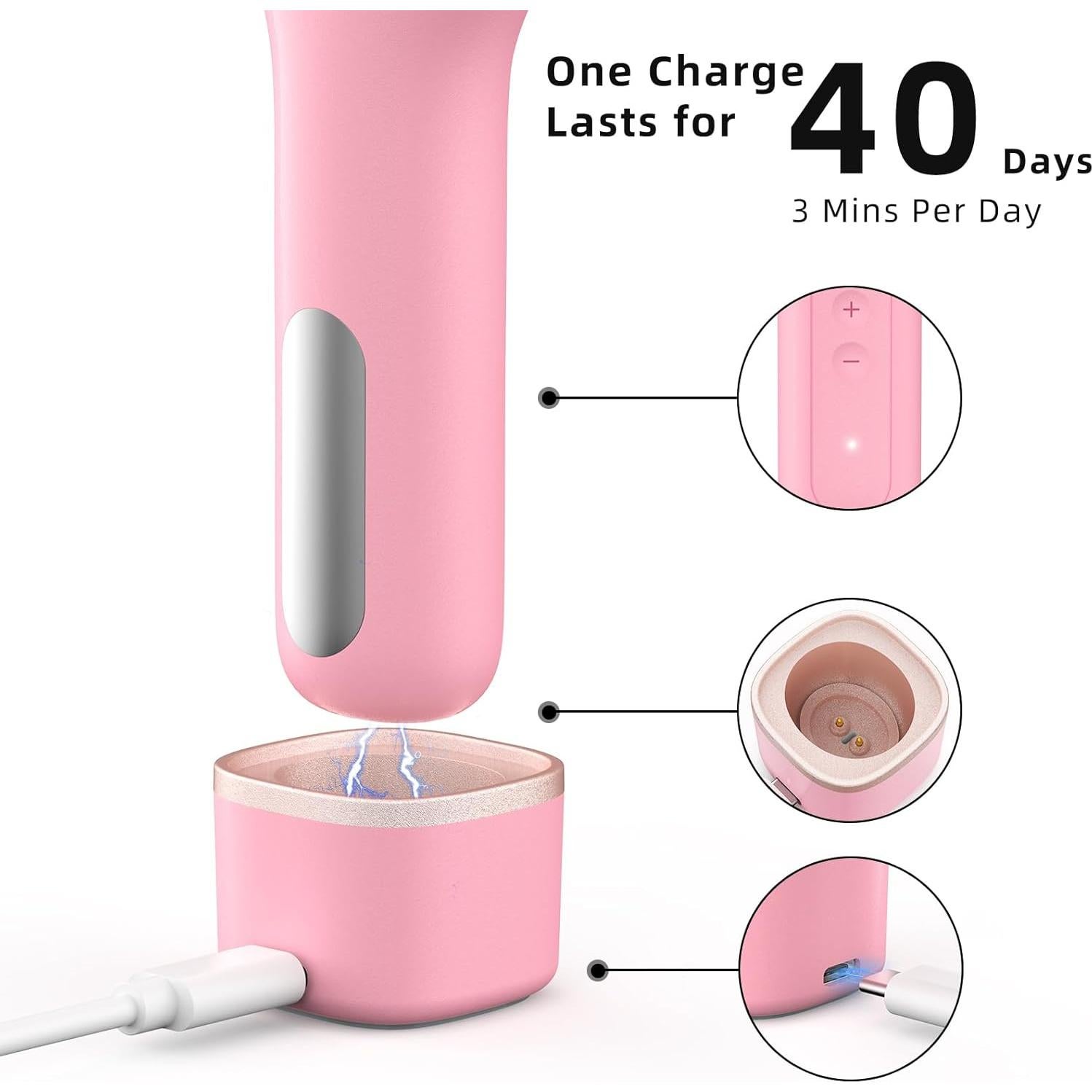 Cepillo Facial Eléctrico Recargable IPX7 Rosa - Limpieza Profunda