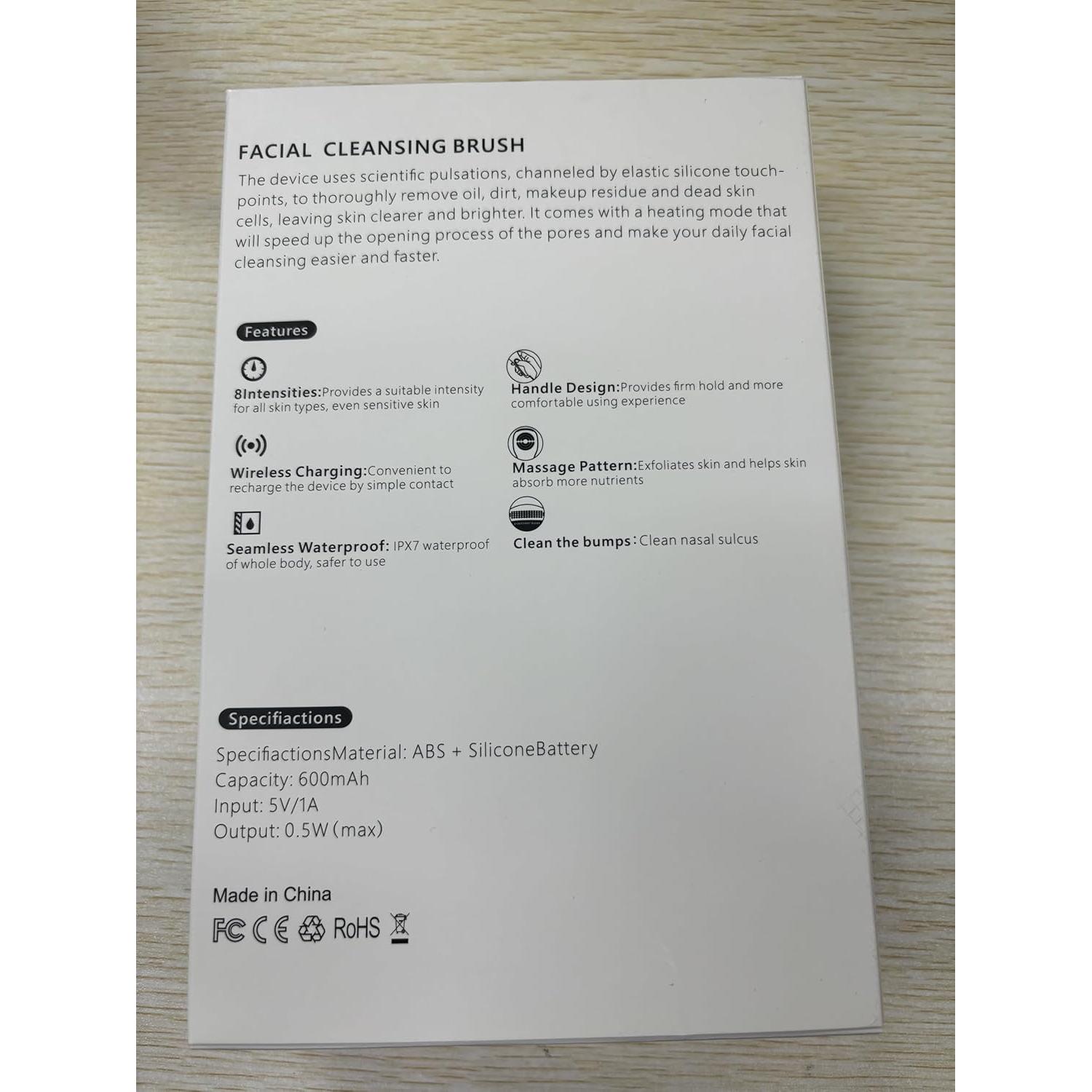 Cepillo Facial Eléctrico Recargable IPX7 Rosa - Limpieza Profunda