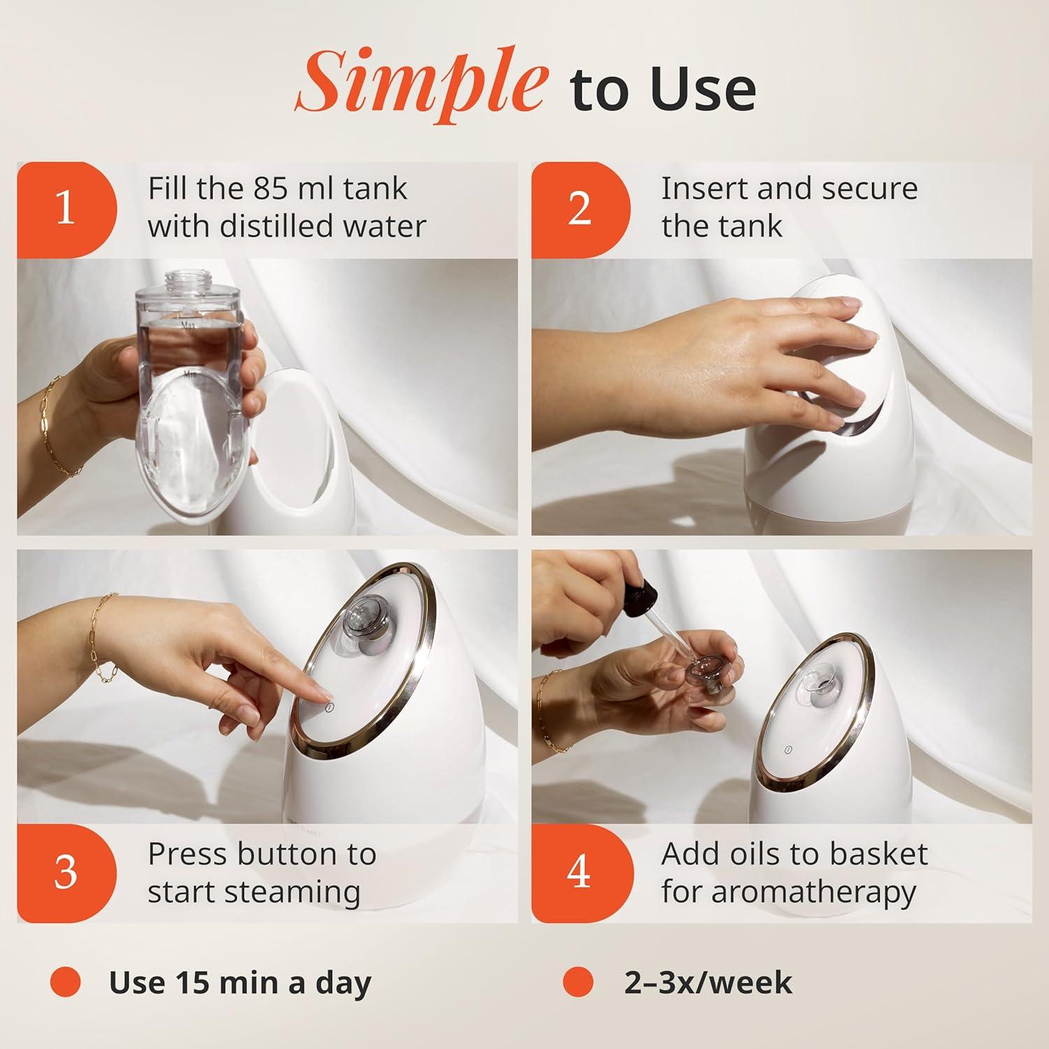 Vaporizador Facial Iónico Vanity Planet Aira Beige - Limpiador de Poros