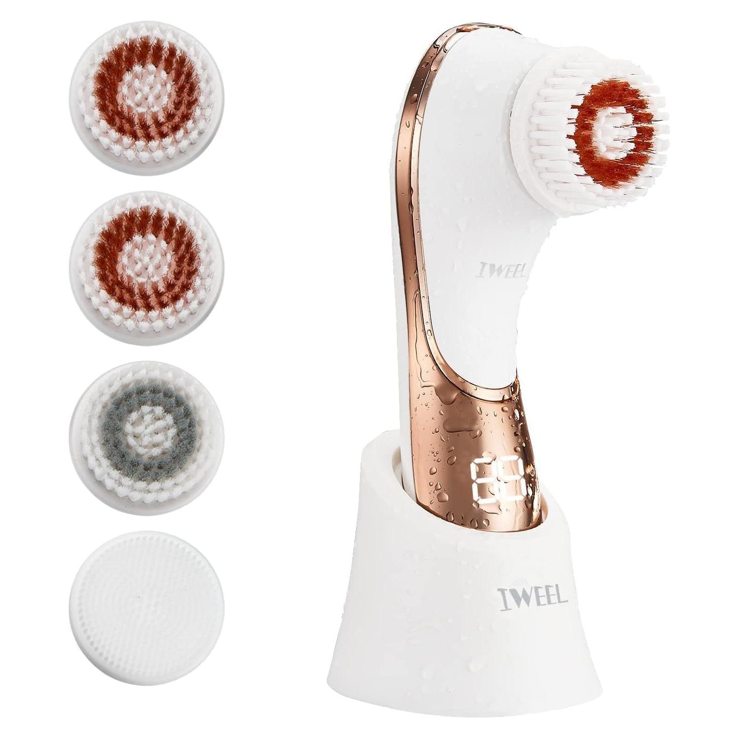 Cepillo Facial Eléctrico IWEEL IPX7 Recargable 4 Cabezas