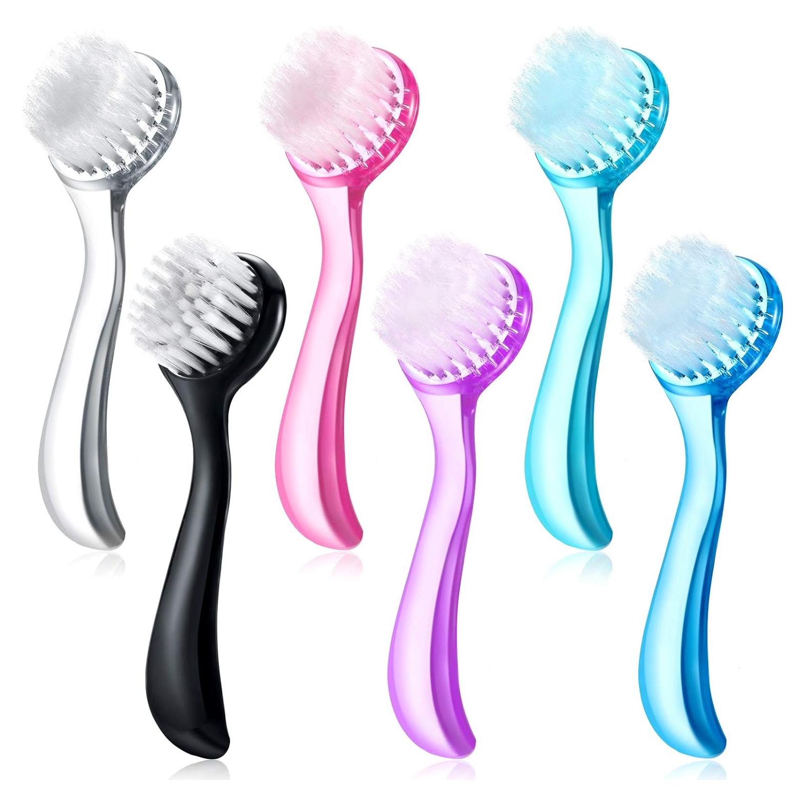 6 Piezas Cepillos Faciales Exfoliantes Patelai con Mango Acrílico