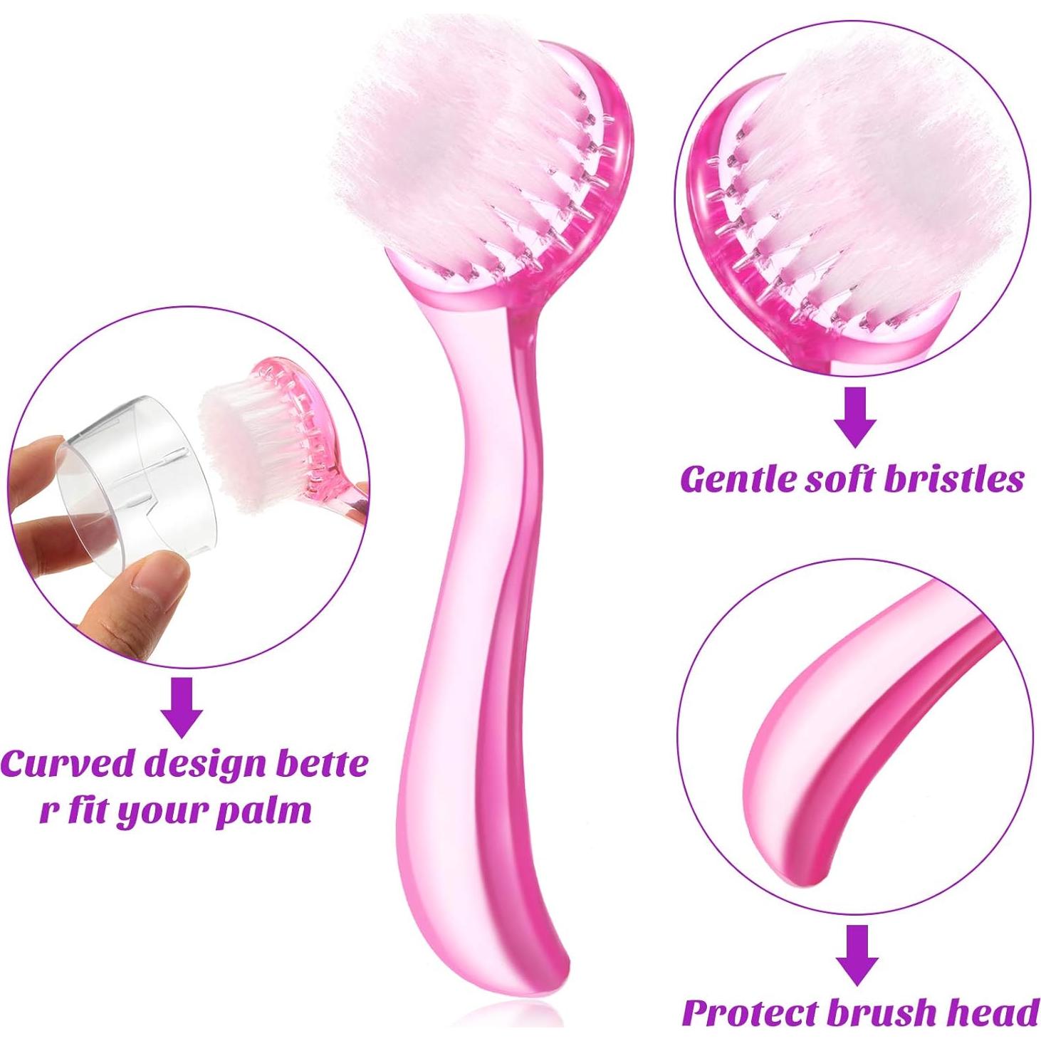 6 Piezas Cepillos Faciales Exfoliantes Patelai con Mango Acrílico