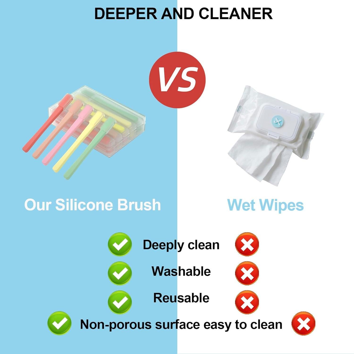 Cepillo de Silicona Suave para Párpados Sensibles - 10 Piezas