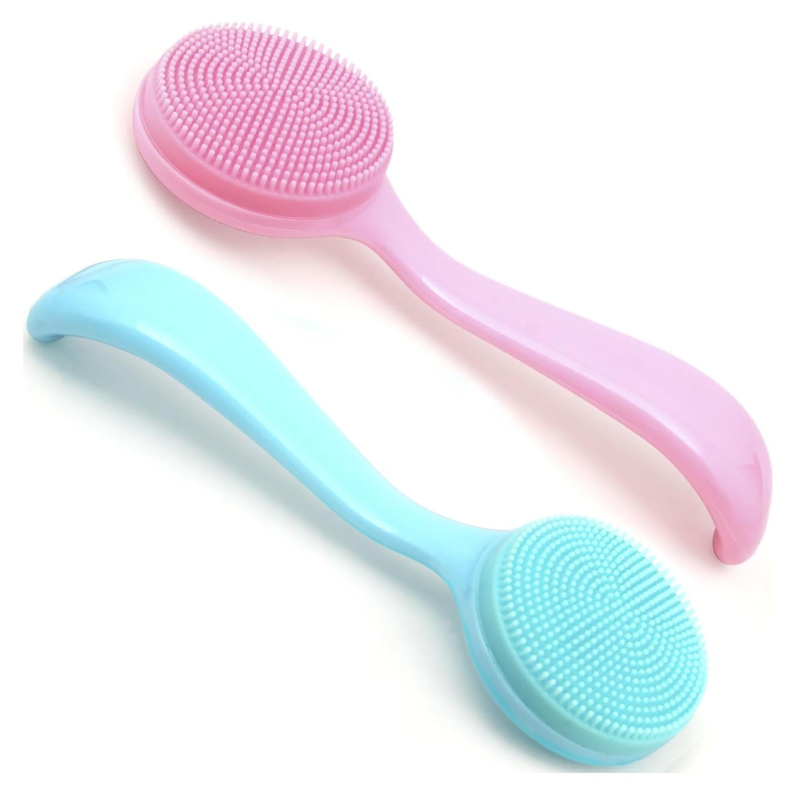 2 Cepillos Limpiadores Faciales de Silicona Isslly - Azul y Rosa