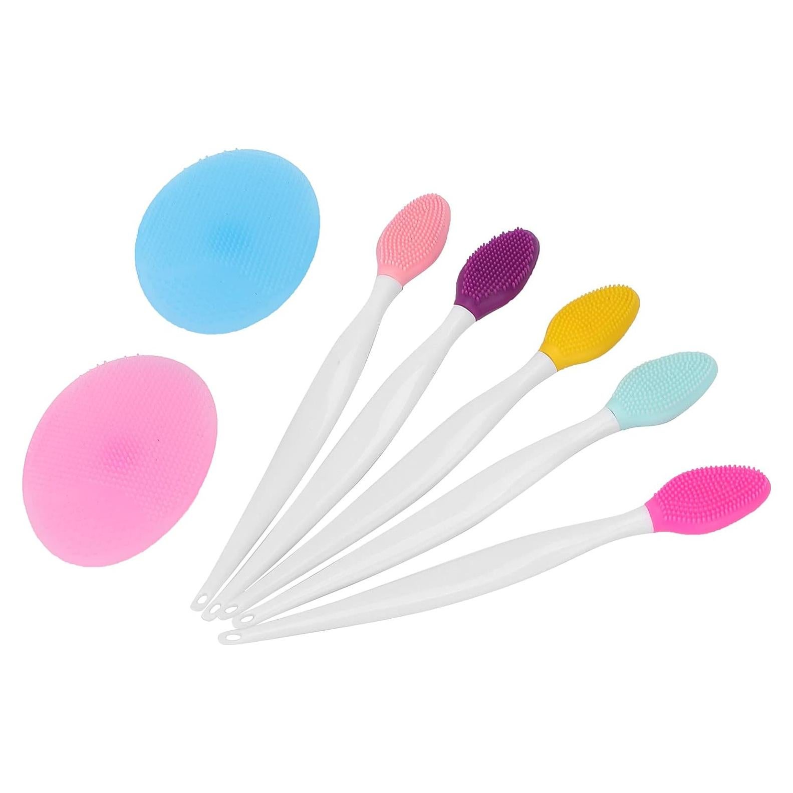 Juego de Cepillos de Limpieza Facial Dioche - 5 Silicona + 2 Exfoliantes