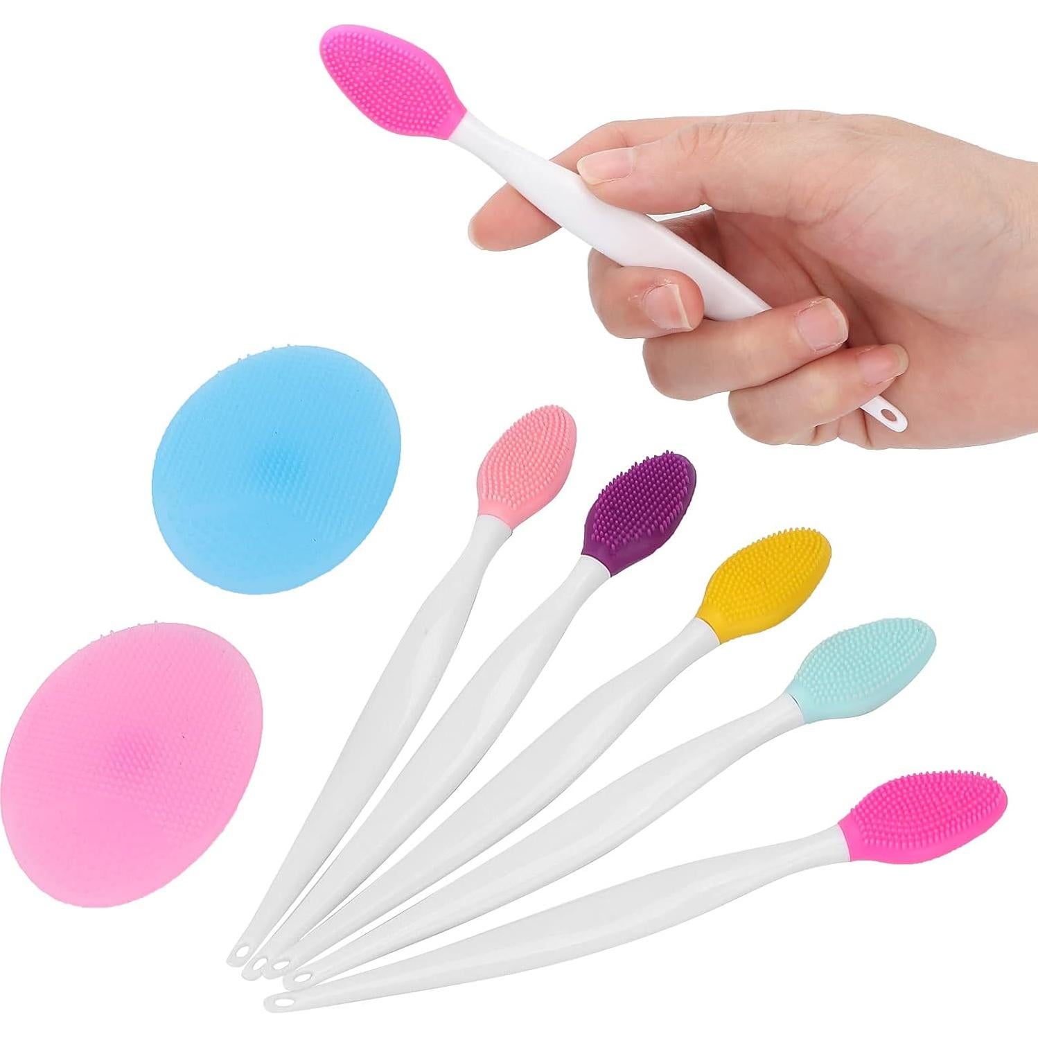 Juego de Cepillos de Limpieza Facial Dioche - 5 Silicona + 2 Exfoliantes