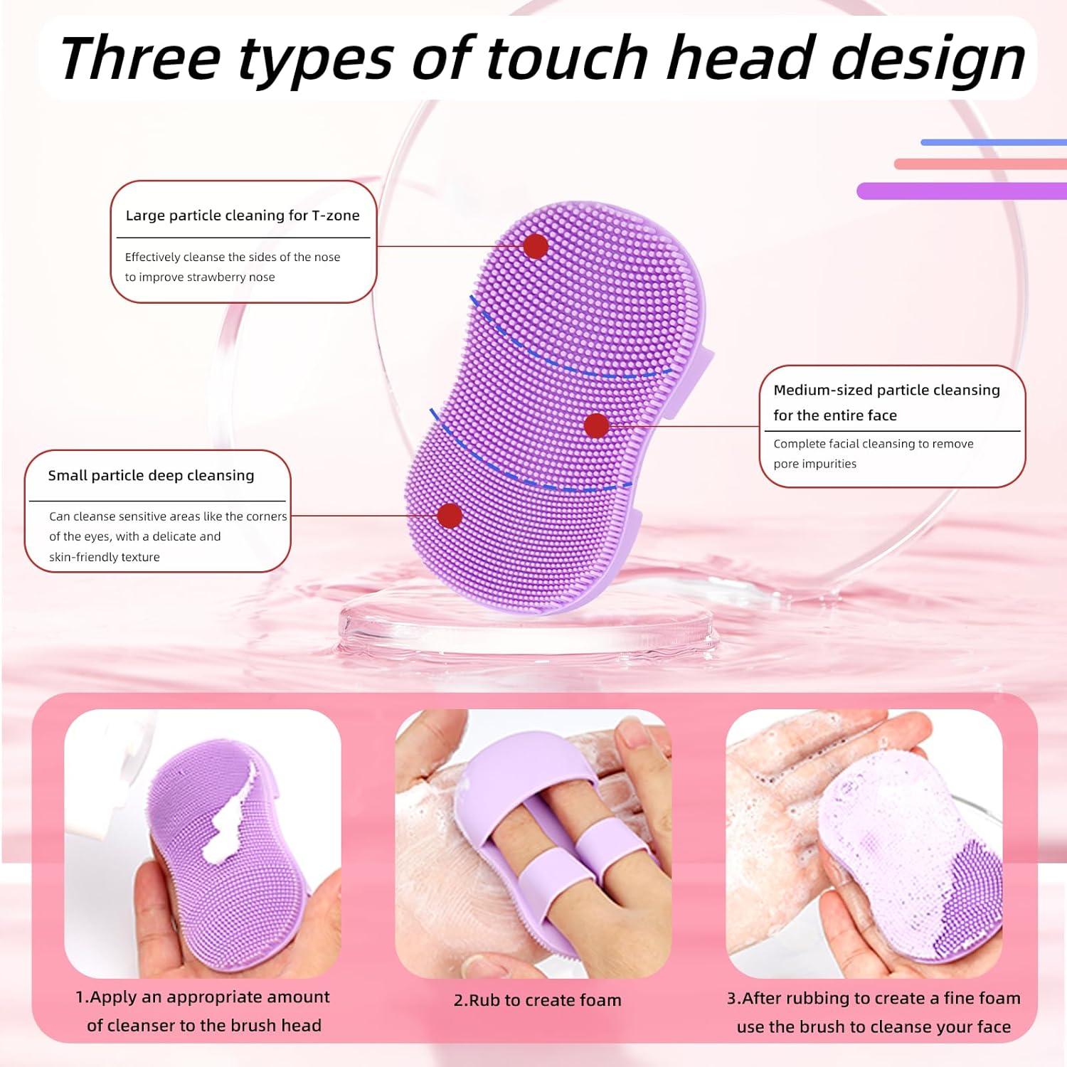 3 Exfoliadores de Silicona SHBLOMK para Limpieza Facial