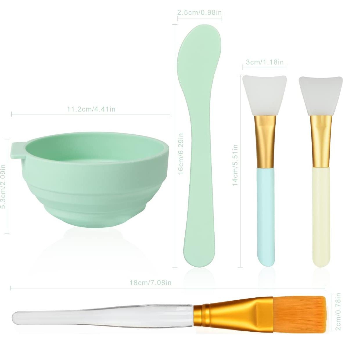 Juego de Tazones para Mezclar Mascarillas Faciales 5 en 1 Plazuria