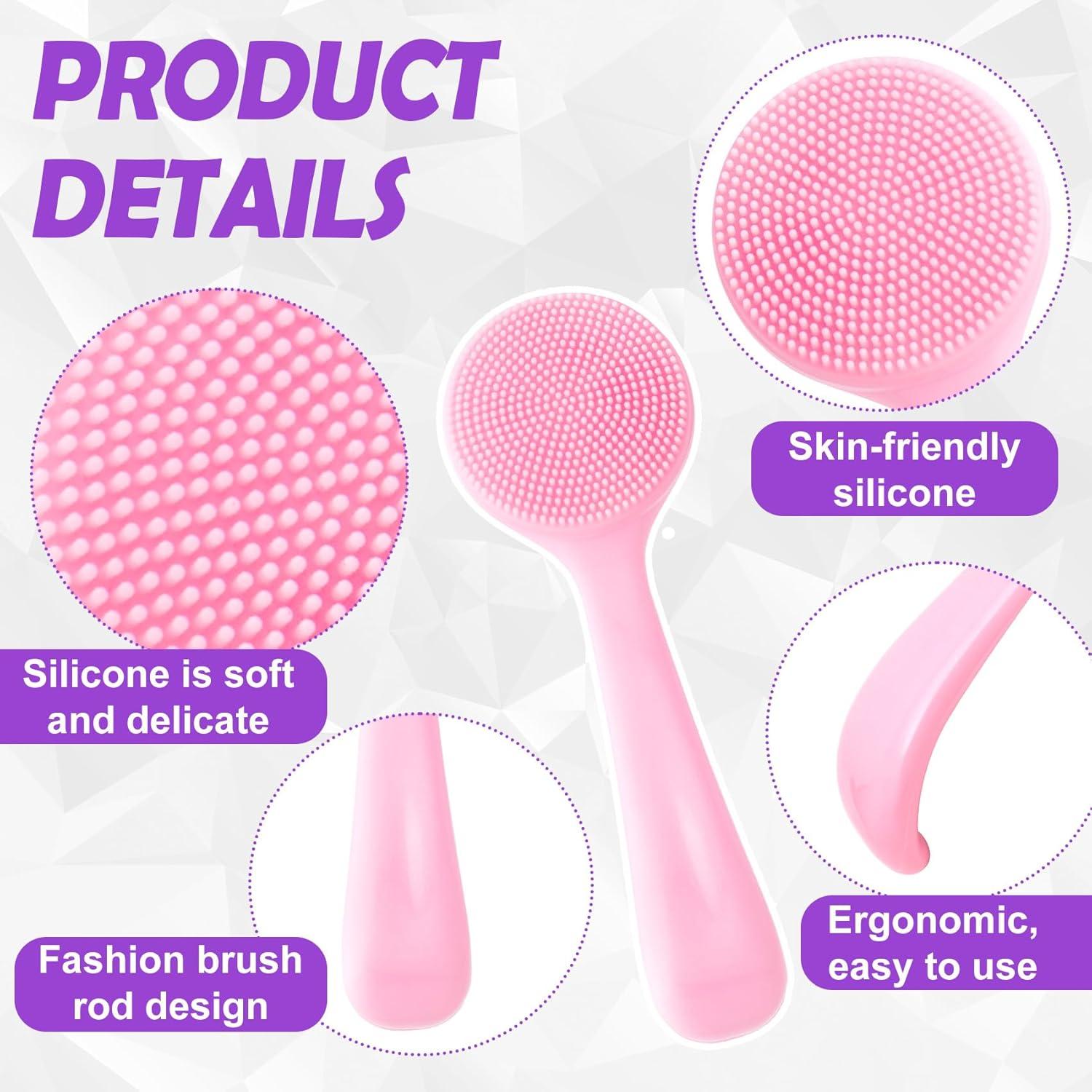 Cepillo Facial de Silicona HINZIC Rosa Exfoliador 13x4.1cm