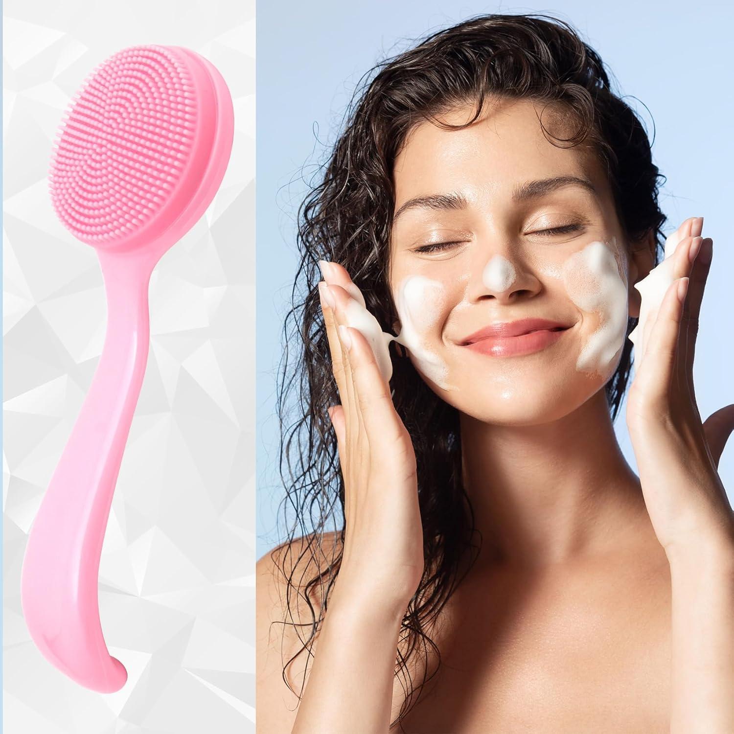 Cepillo Facial de Silicona HINZIC Rosa Exfoliador 13x4.1cm