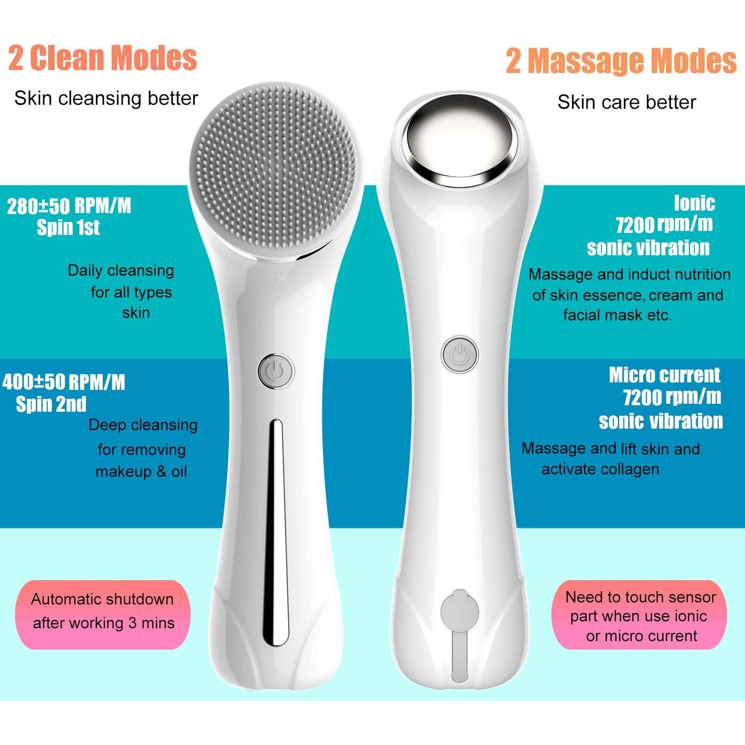 Cepillo Facial de Limpieza 2 en 1 HOERCAAL IPX7 4 Cabezas