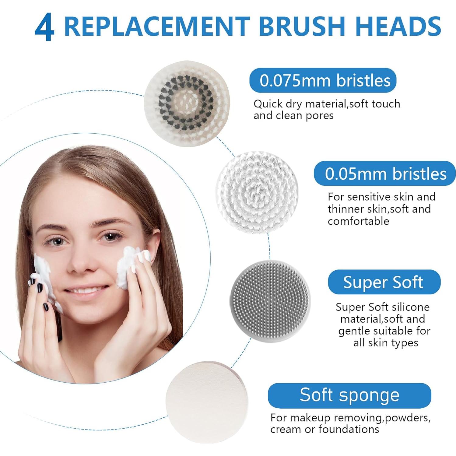 Cepillo Facial de Limpieza 2 en 1 HOERCAAL IPX7 4 Cabezas