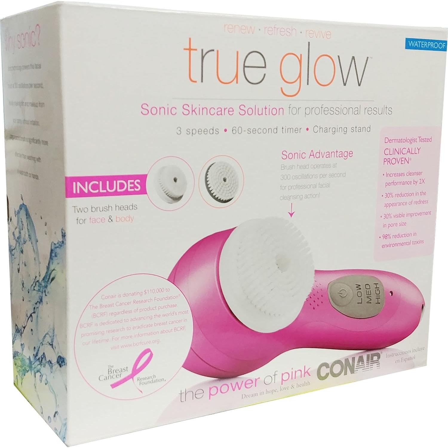 Cepillo Facial Sónico Conair True Glow - Limpieza Profunda
