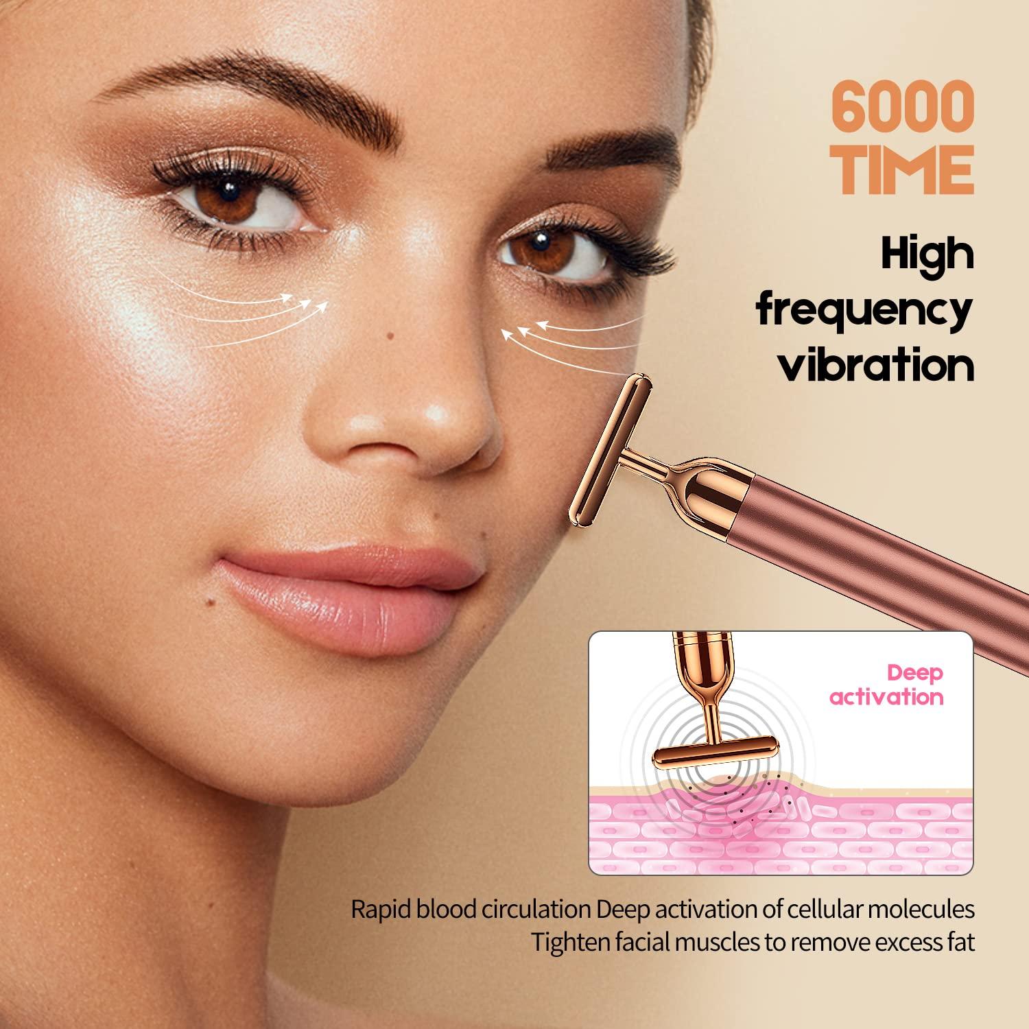 Masajeador Facial 2-en-1 Beauty Bar Rodillo 3D y T Eléctrico