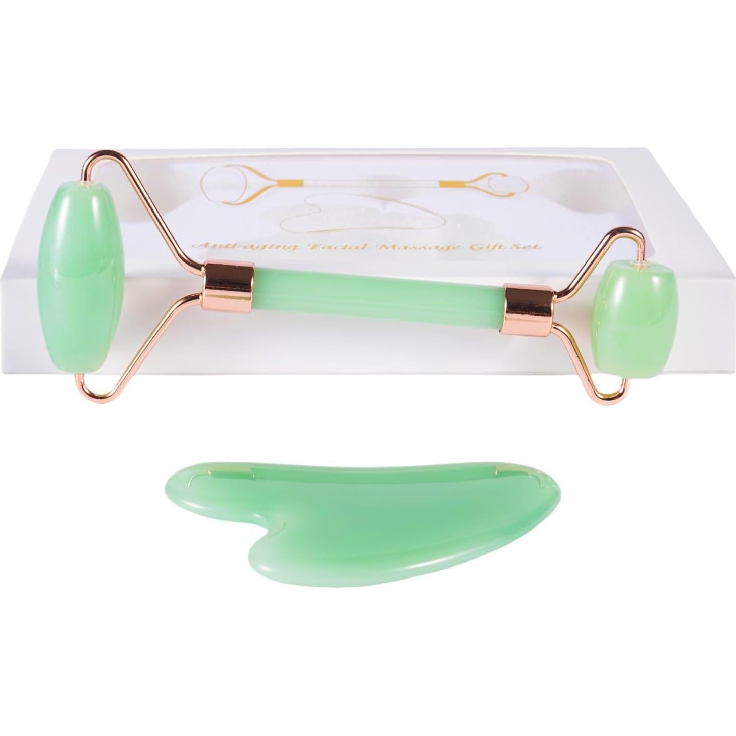 Juego de 2 herramientas de raspado facial YAMHOHO - Rodillo y Guasha