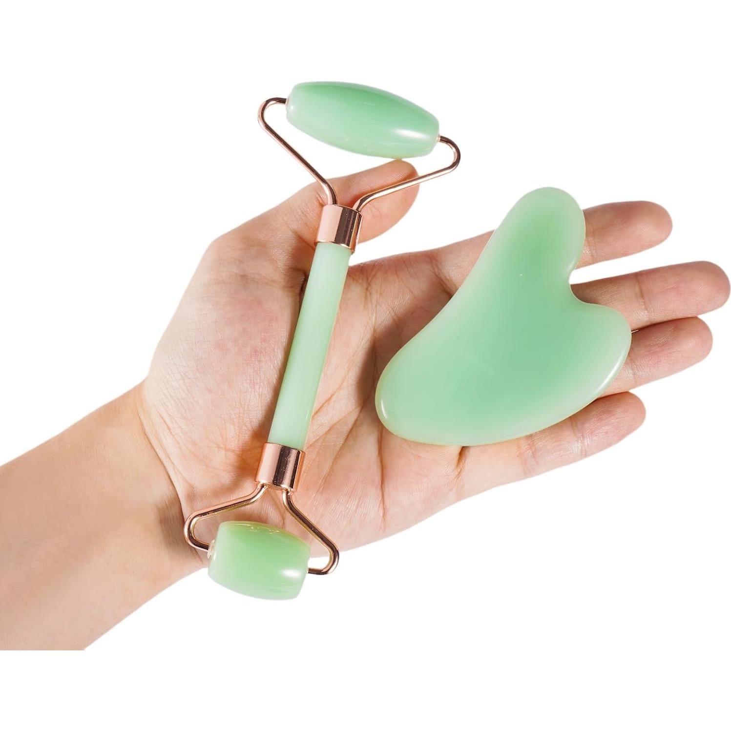 Juego de 2 herramientas de raspado facial YAMHOHO - Rodillo y Guasha