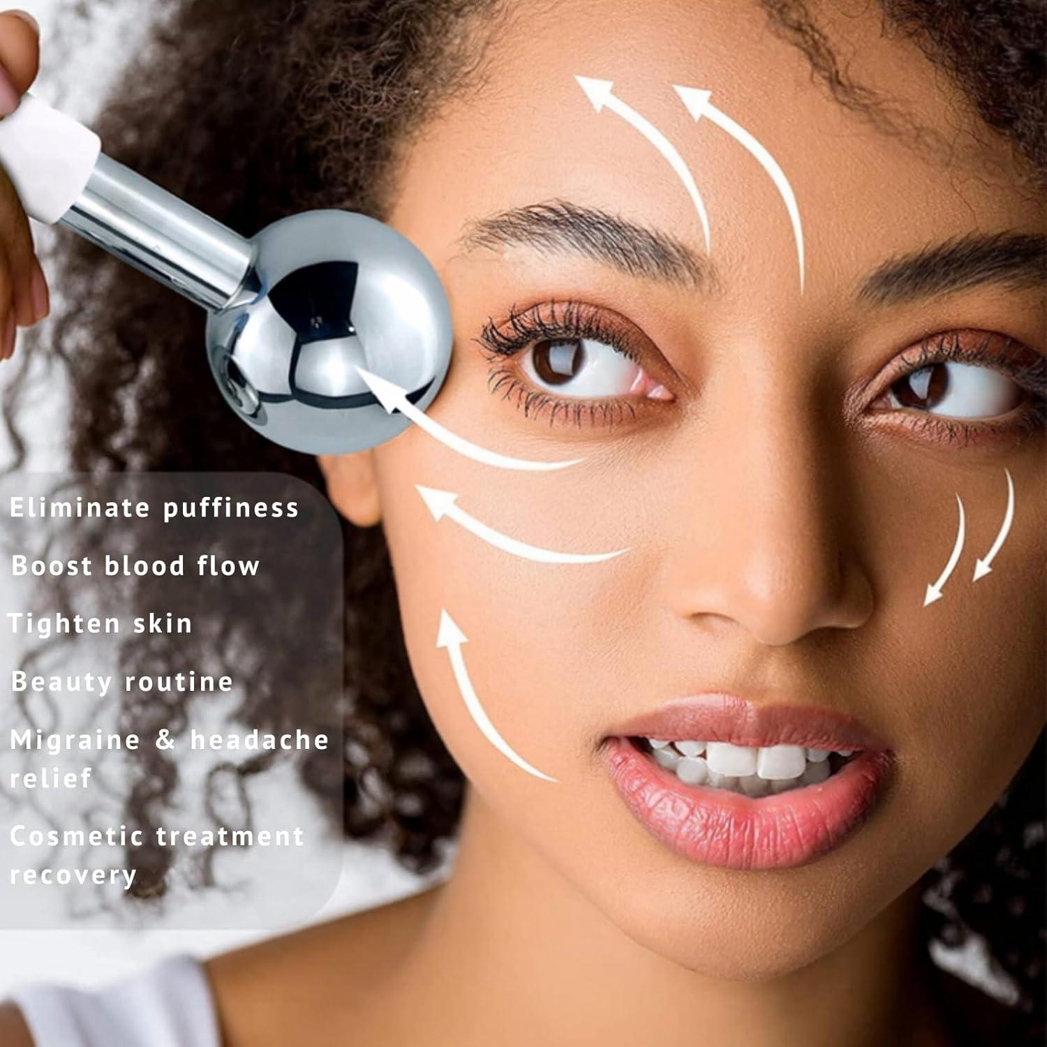 Rodillo de Hielo Facial Zminrn - Acero Inoxidable, Terapia Fría