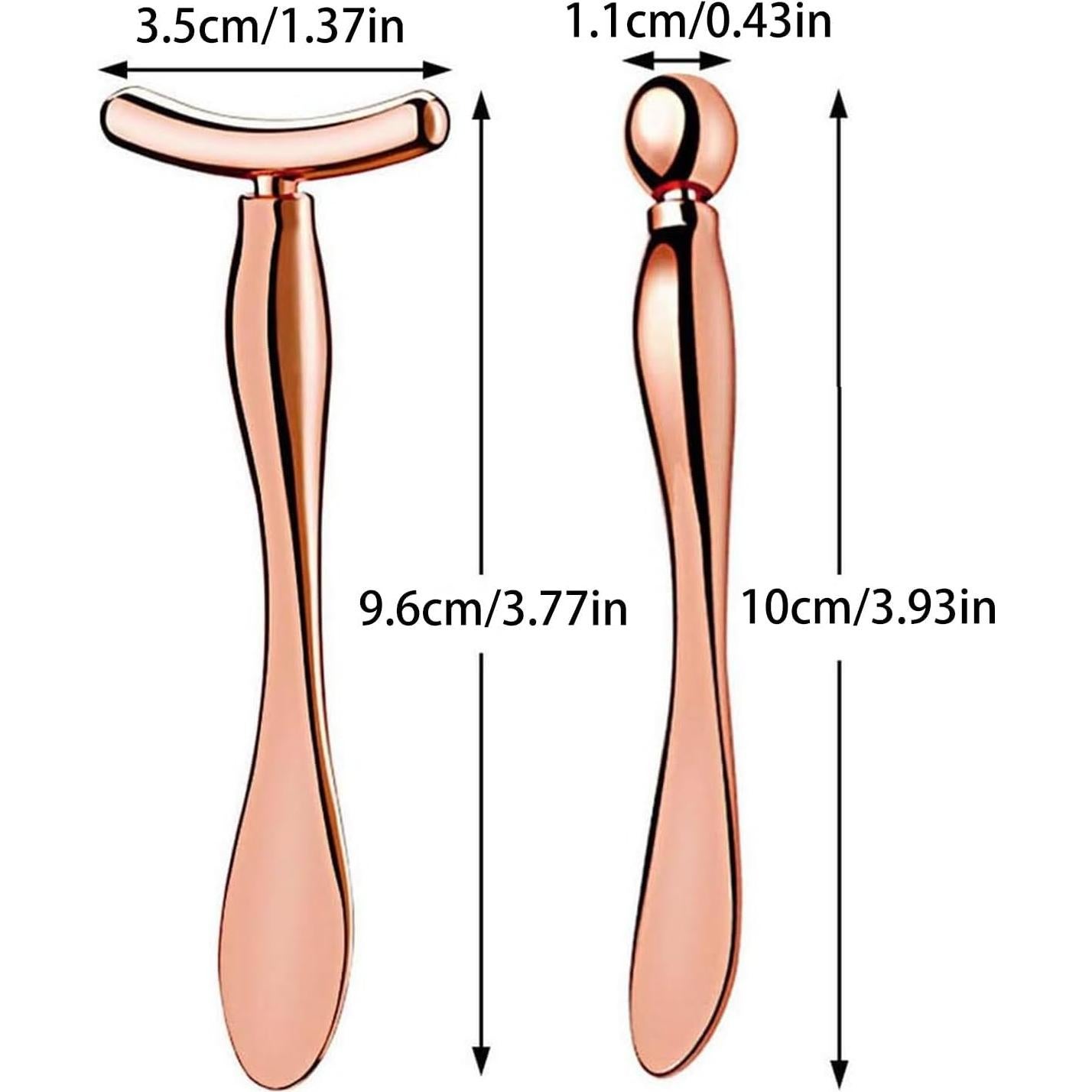 Rodillo Facial Metalico Pimoys Oro Rosa 2 Pcs para Ojos