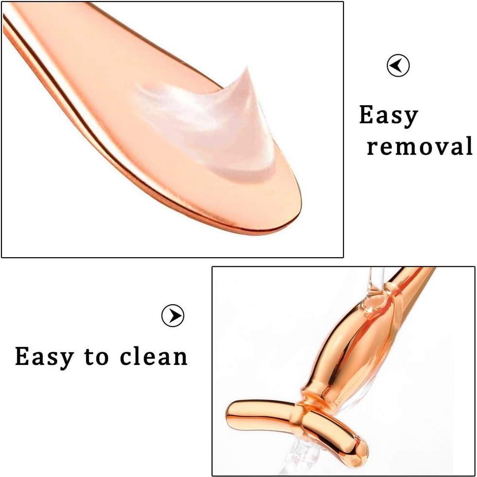 Rodillo Facial Metalico Pimoys Oro Rosa 2 Pcs para Ojos