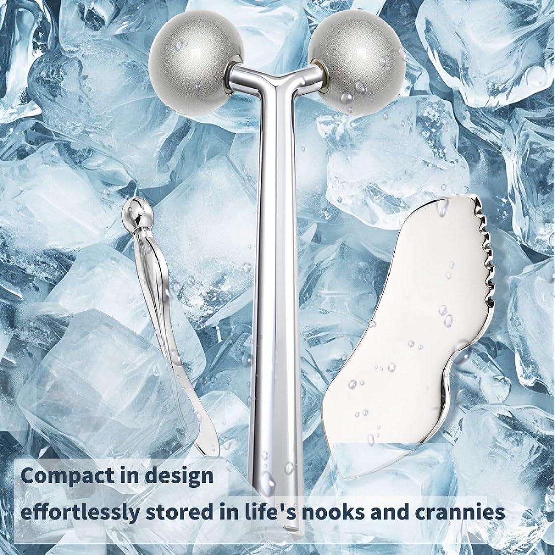 Set de Masaje Facial Acero Inoxidable Annrose 3 en 1