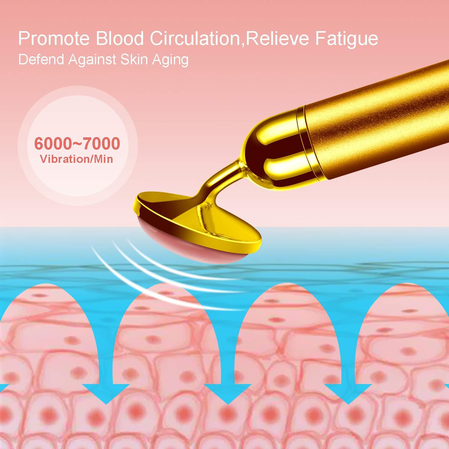 Rodillo Masajeador Facial 4-en-1 DANGSHAN Dorado 24k