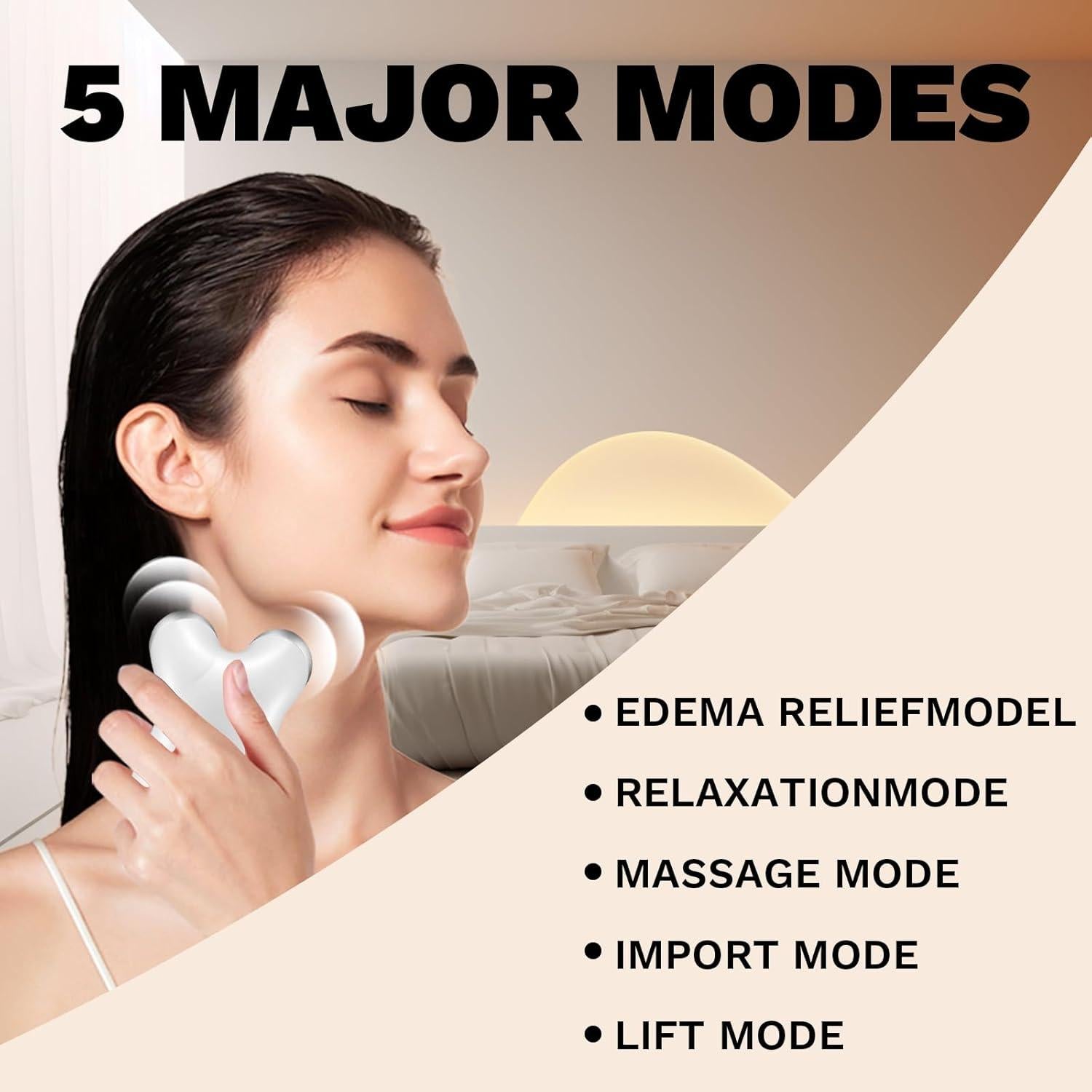 Rodillo de Masaje Facial AAZW Doble Cabeza con Luz LED