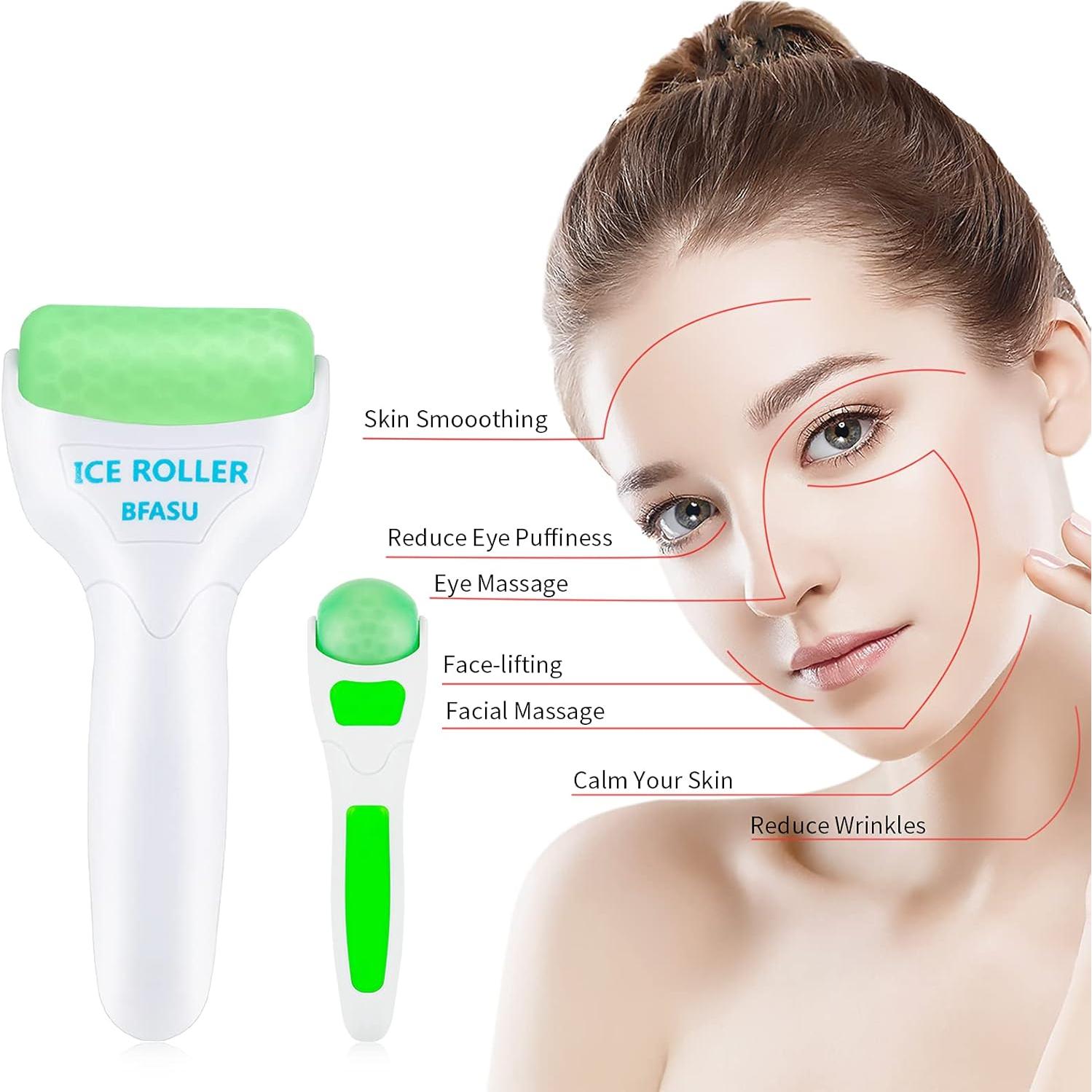 Rodillo de Hielo Facial 2 en 1 BFASU Verde - Masaje Relajante