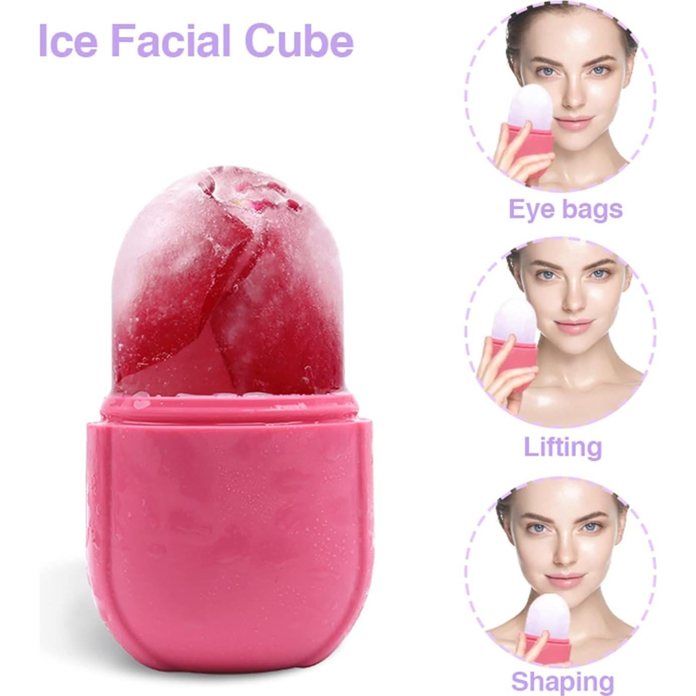 Rodillo de Hielo Aethland para Cuidado Facial Rosa 12.39cm