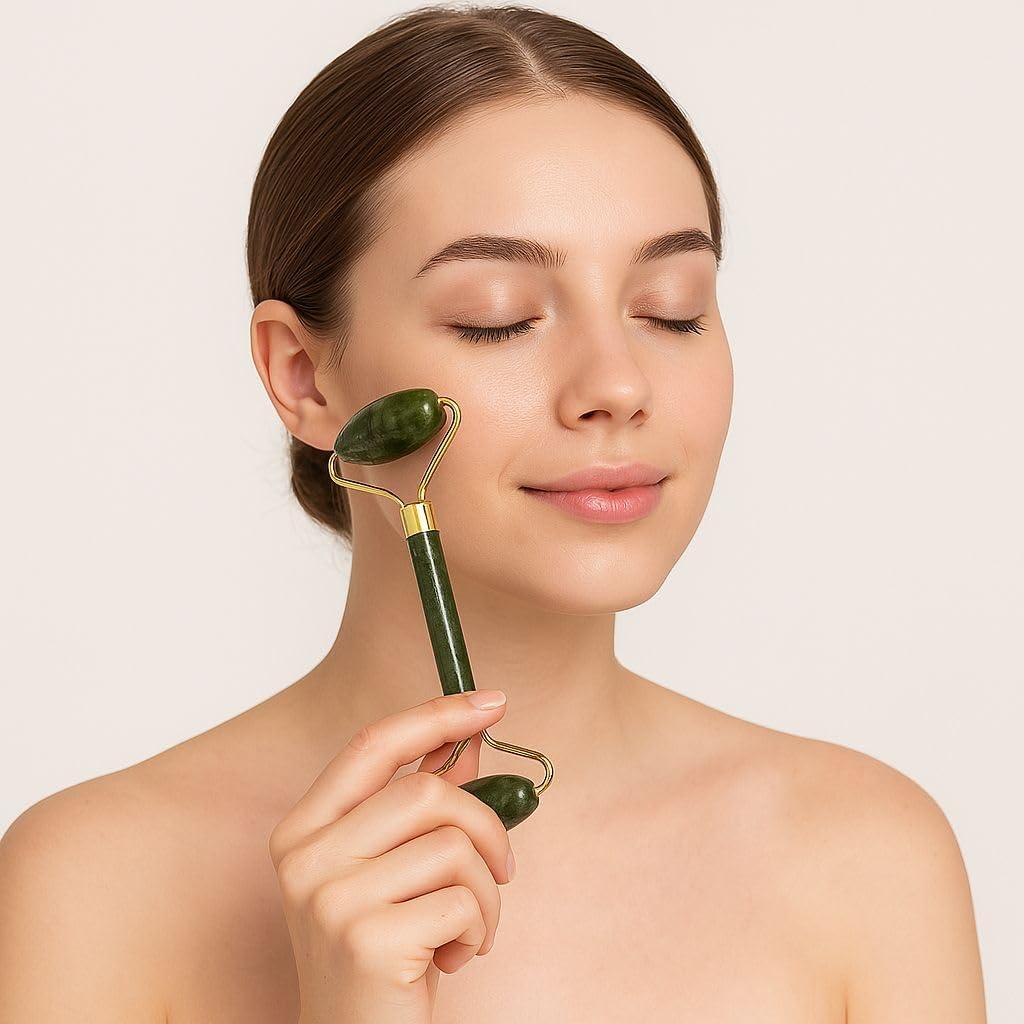 Juego de Rodillo de Jade y Gua Sha CHINA - Masaje Facial Natural