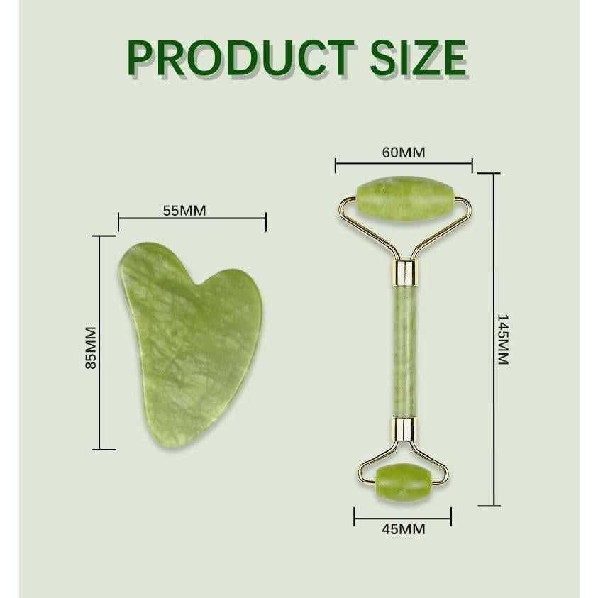 Juego de Rodillo de Jade y Gua Sha CHINA - Masaje Facial Natural