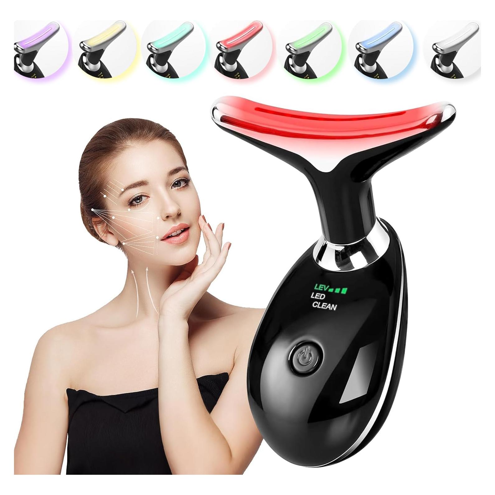 Masajeador Facial y de Cuello AAJP MRY22024H - 4 Modos, 7 Colores