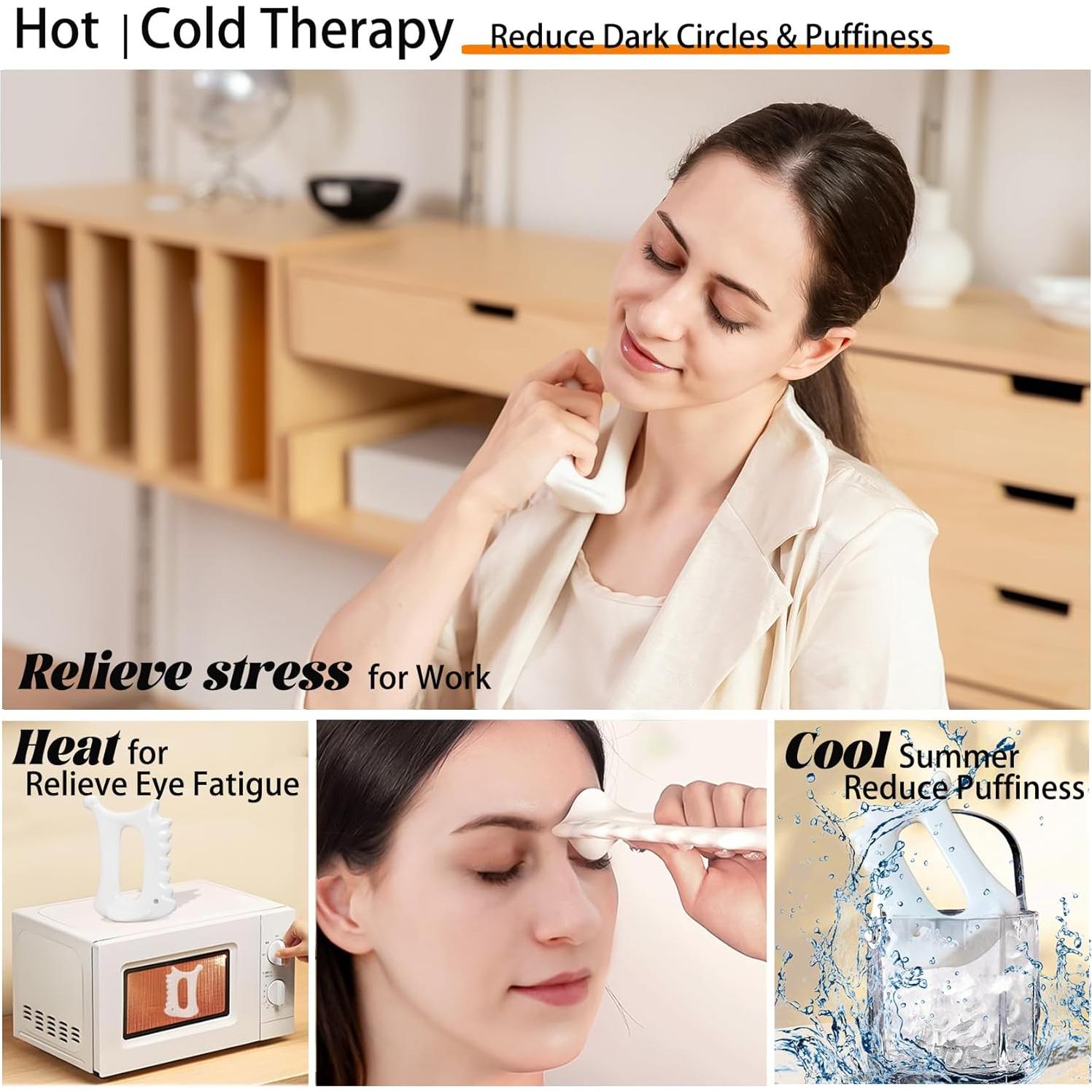 Herramienta Gua Sha Cerámica 4-en-1 Aurift para Masaje Facial