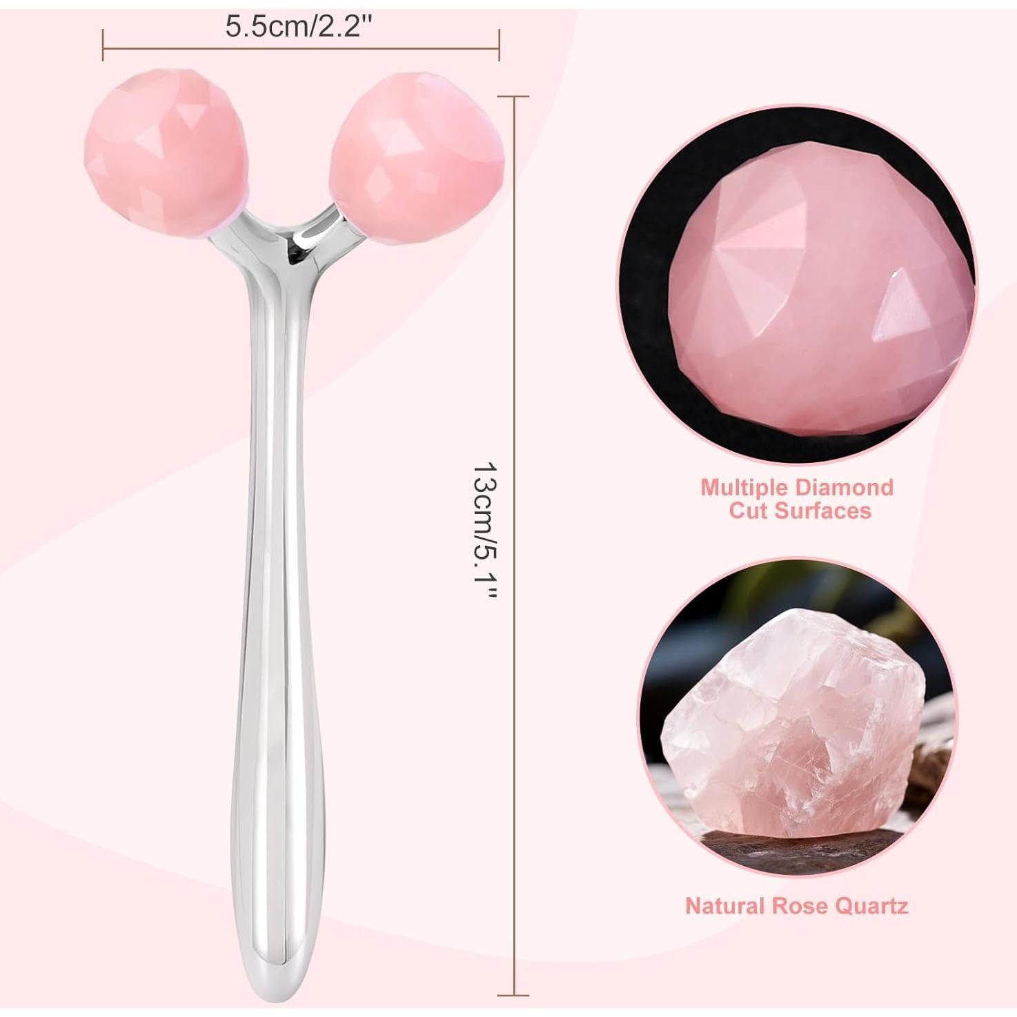 Rodillo Facial de Jade Aznrszy 3D Diamante para Cuidado de Piel