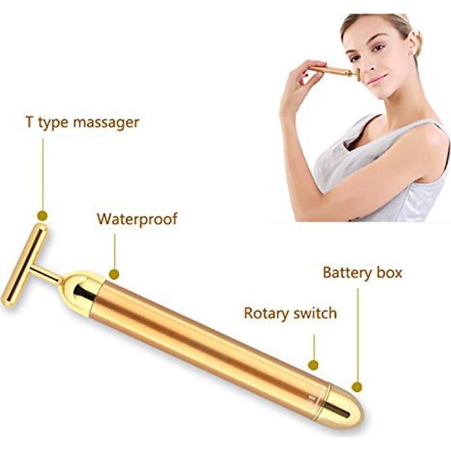 Masajeador Facial Eléctrico DANGSHAN 24K en Forma de T