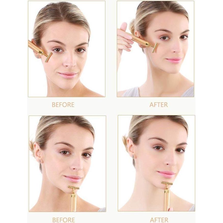 Masajeador Facial Eléctrico DANGSHAN 24K en Forma de T