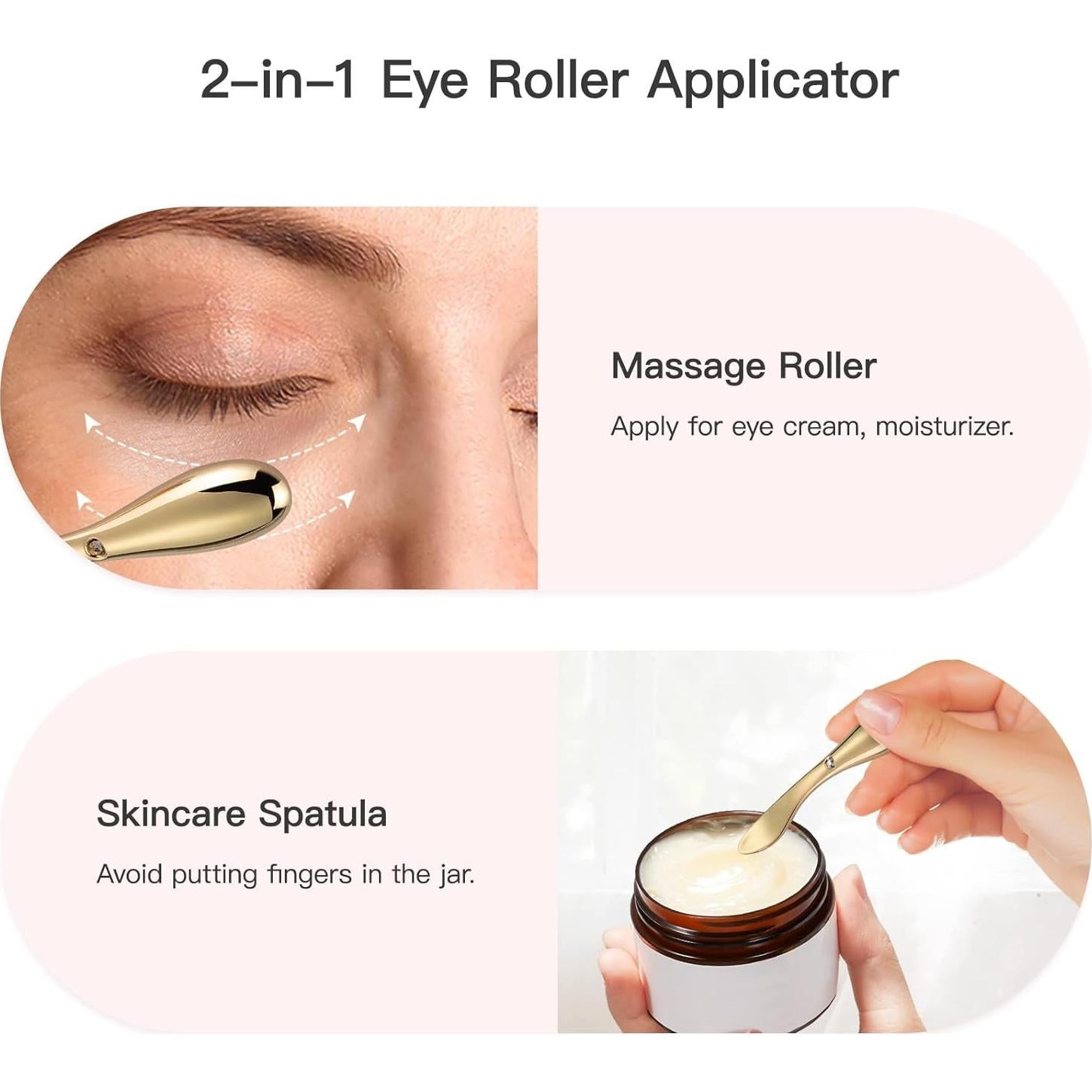 Masajeador Facial Tekson 2 en 1 Crema para Ojos Roller Zinc