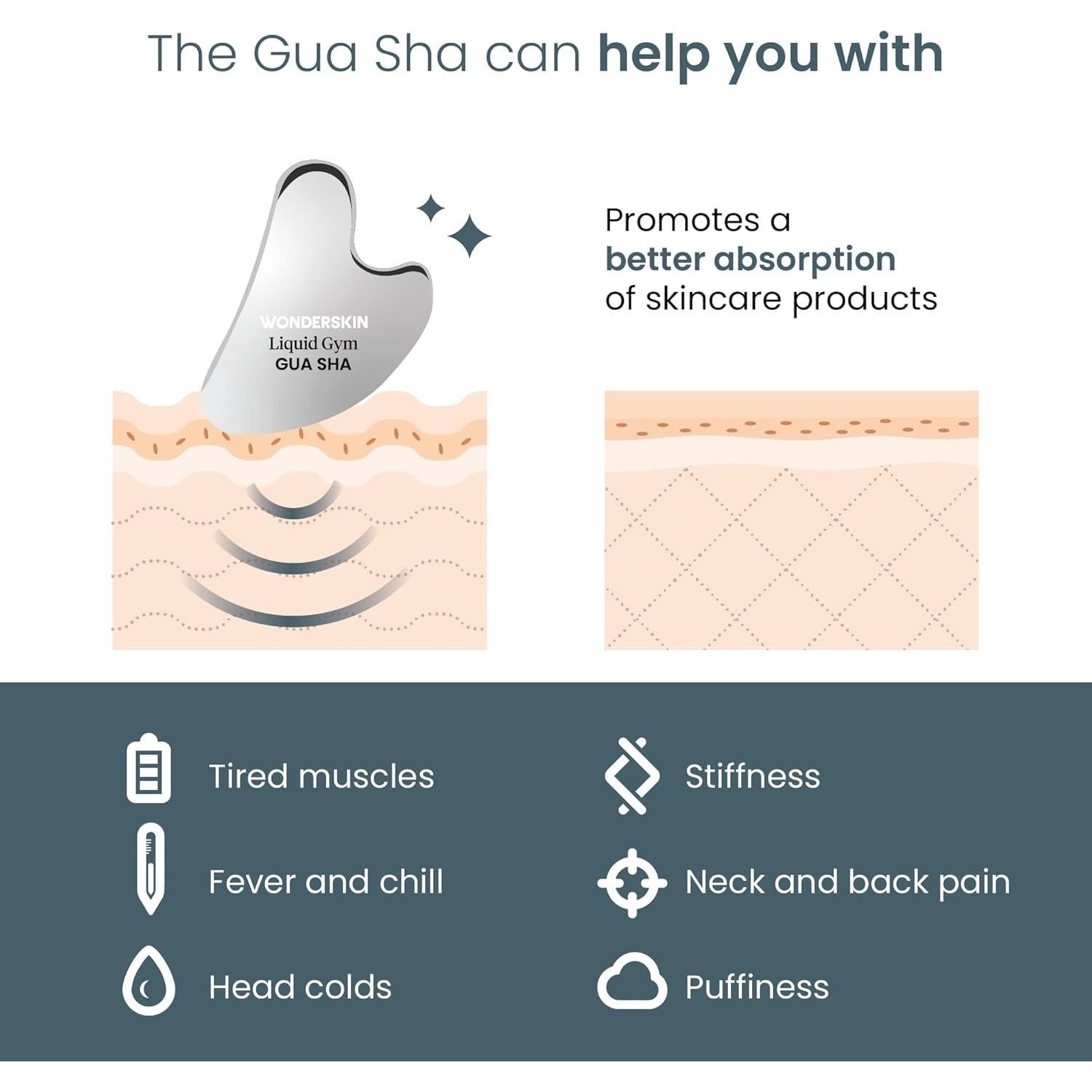 Herramienta Gua Sha Wonderskin Liquid Gym para Masaje Facial