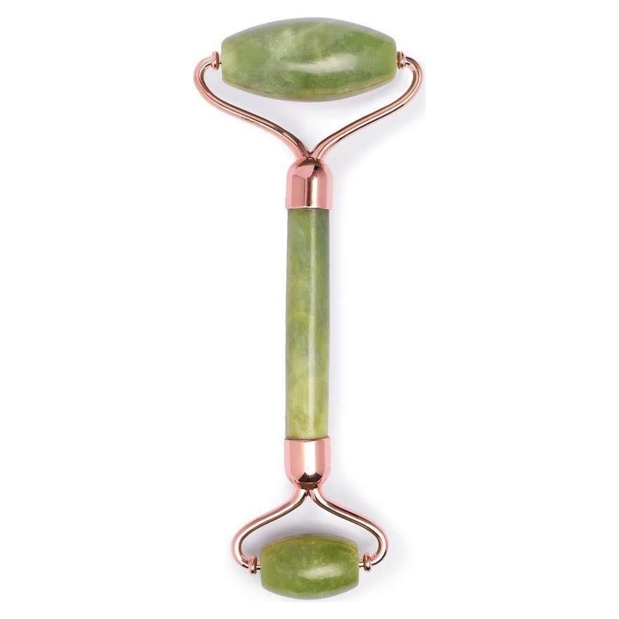 Rodillo Facial de Piedra Preciosa ISLA JADE Oro Rosa 17.5cm