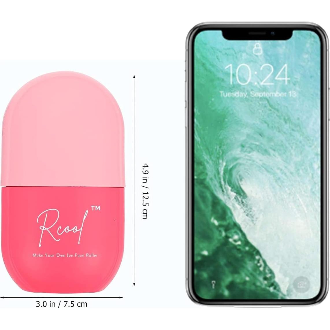 Rodillo de Hielo Facial VEREE Rosa - Masajeador de Piel 12.4 cm