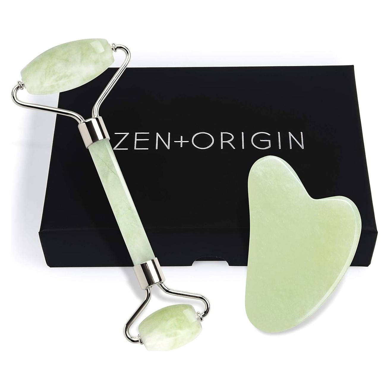 Juego de Rodillo de Jade y Gua Sha ZEN + ORIGIN - Masaje Facial