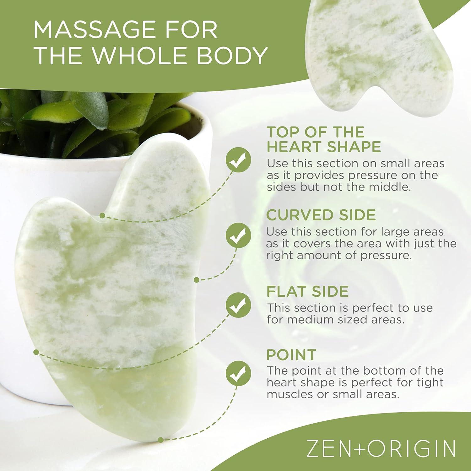 Juego de Rodillo de Jade y Gua Sha ZEN + ORIGIN - Masaje Facial