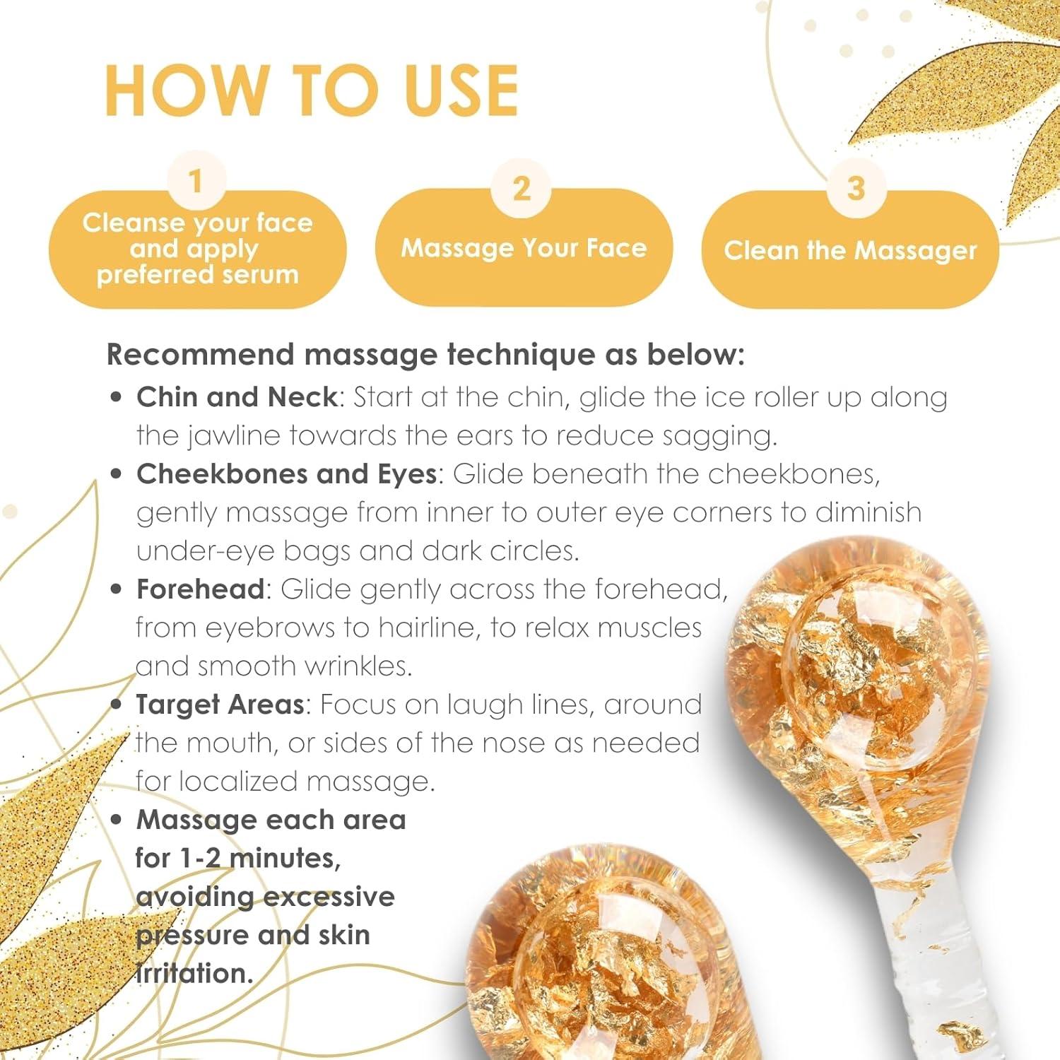 Esferas de Hielo Facial Lazzybeauty - Masajeador Frío para Piel