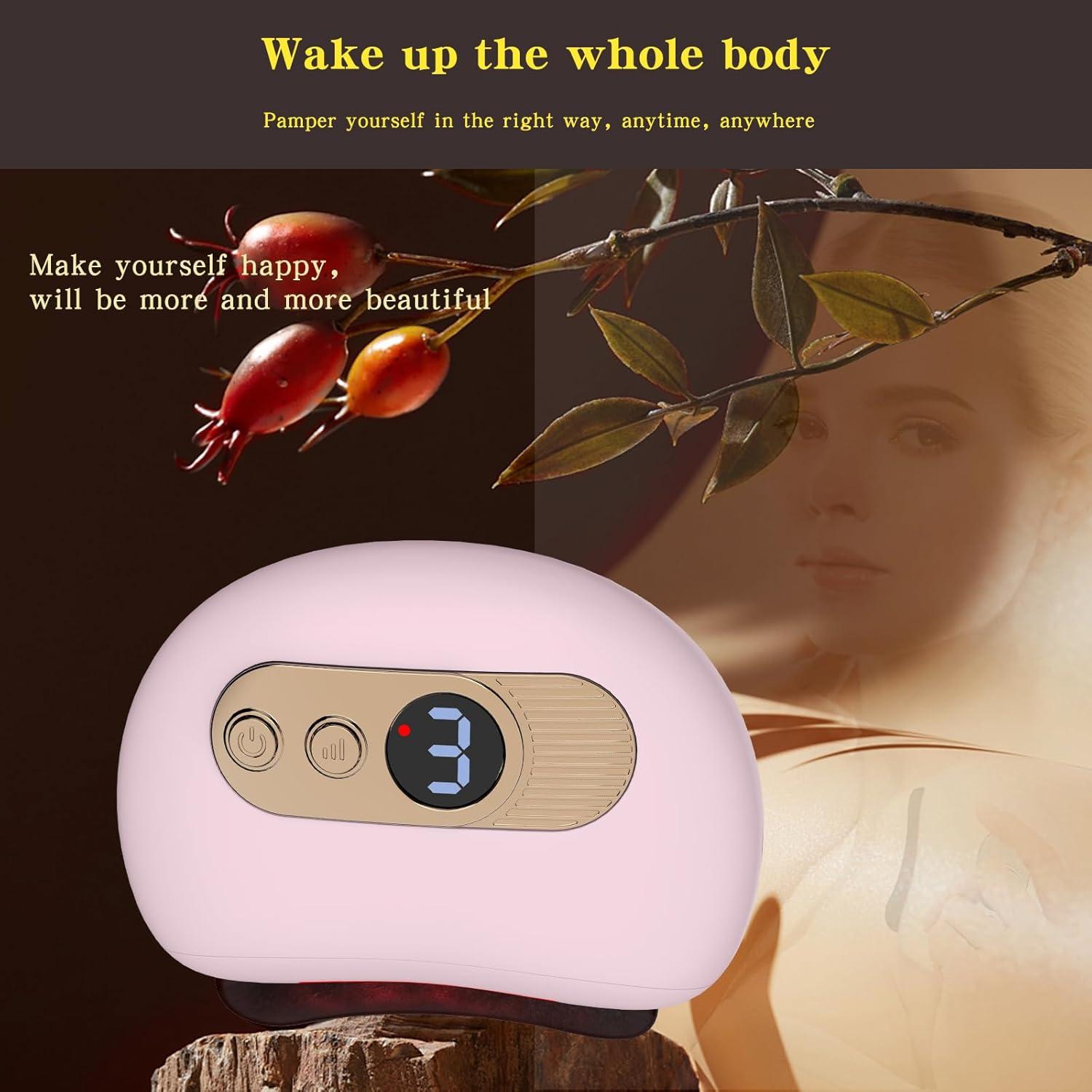 Conjunto de herramientas Gua Sha QAOZUOI para masaje facial Rosa