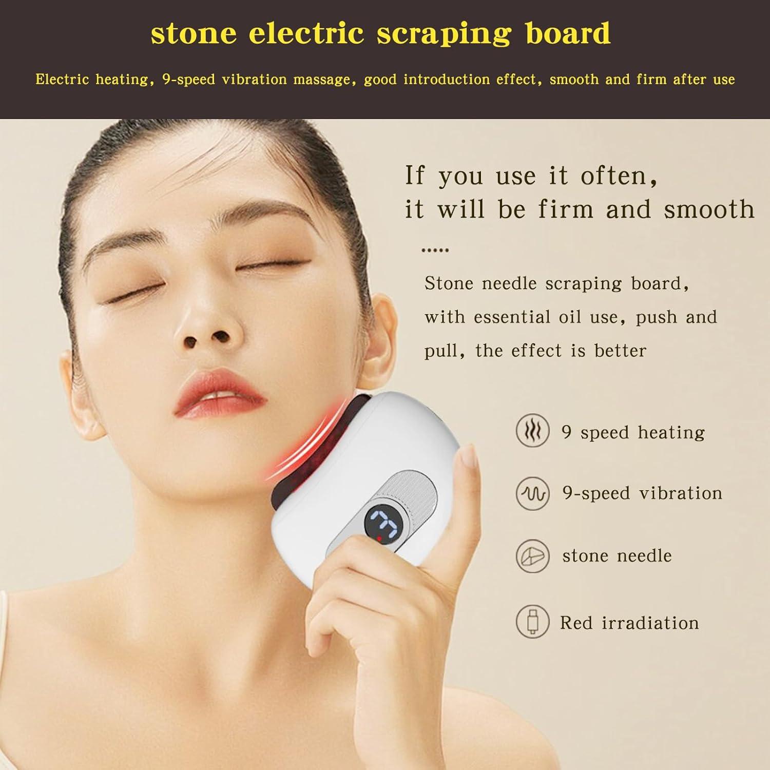 Conjunto de herramientas Gua Sha QAOZUOI para masaje facial Rosa