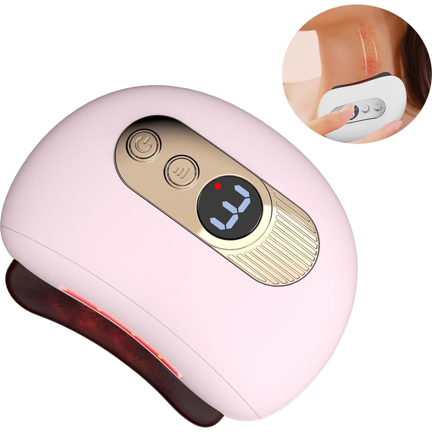 Conjunto de herramientas Gua Sha QAOZUOI para masaje facial Rosa