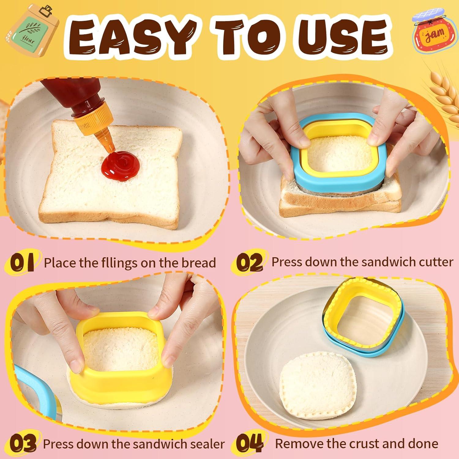 Cortadores de Sándwich Laxizar 4 Piezas + 12 Galletas