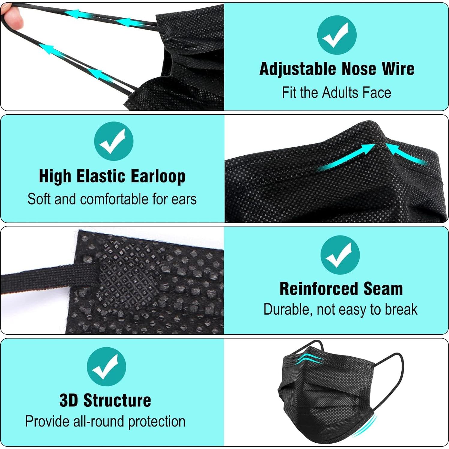 Paquete de 100 Mascarillas Desechables 3 Capas Acewin