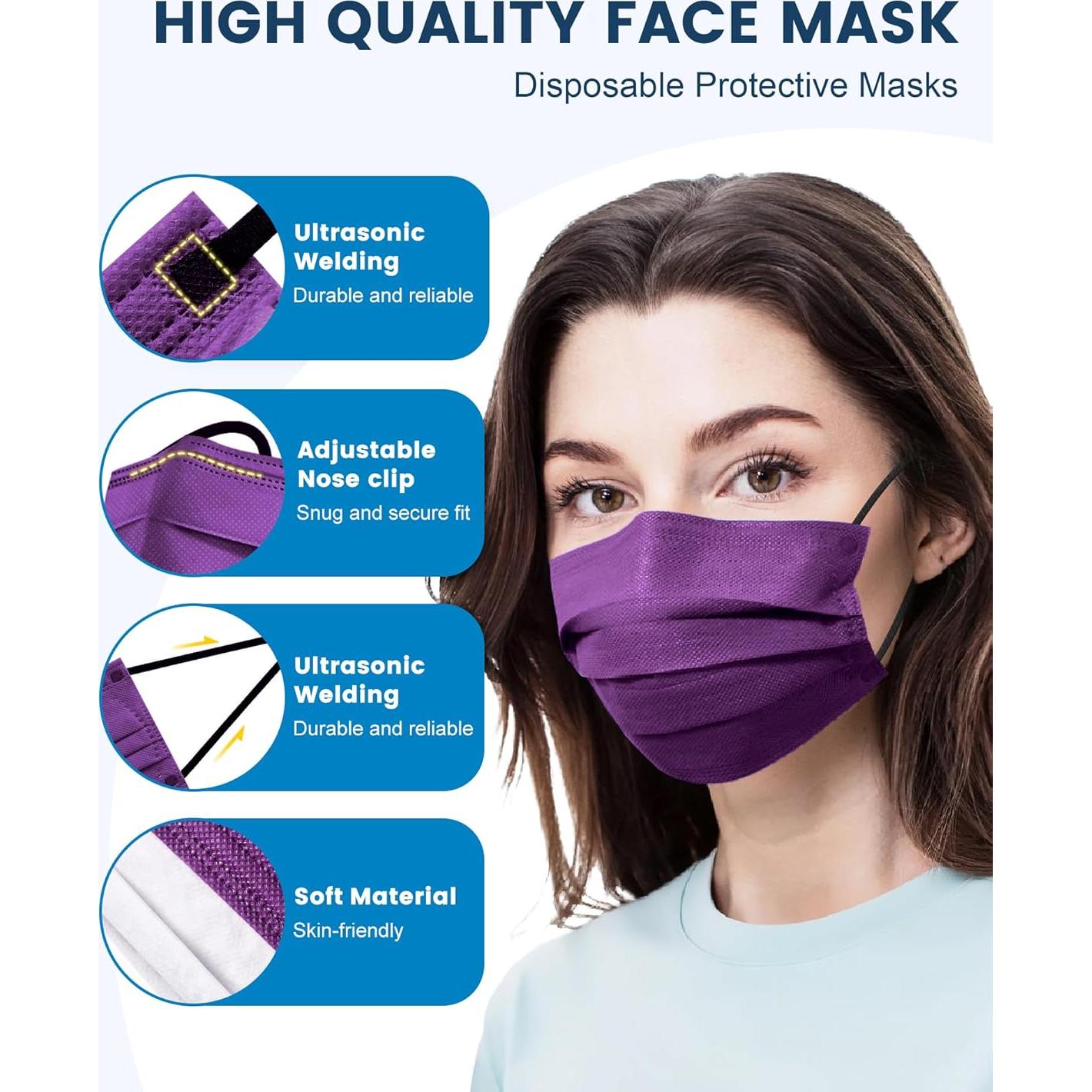 Mascarillas Desechables NEWLA 4 Capas - 50 Unidades, 10 Colores