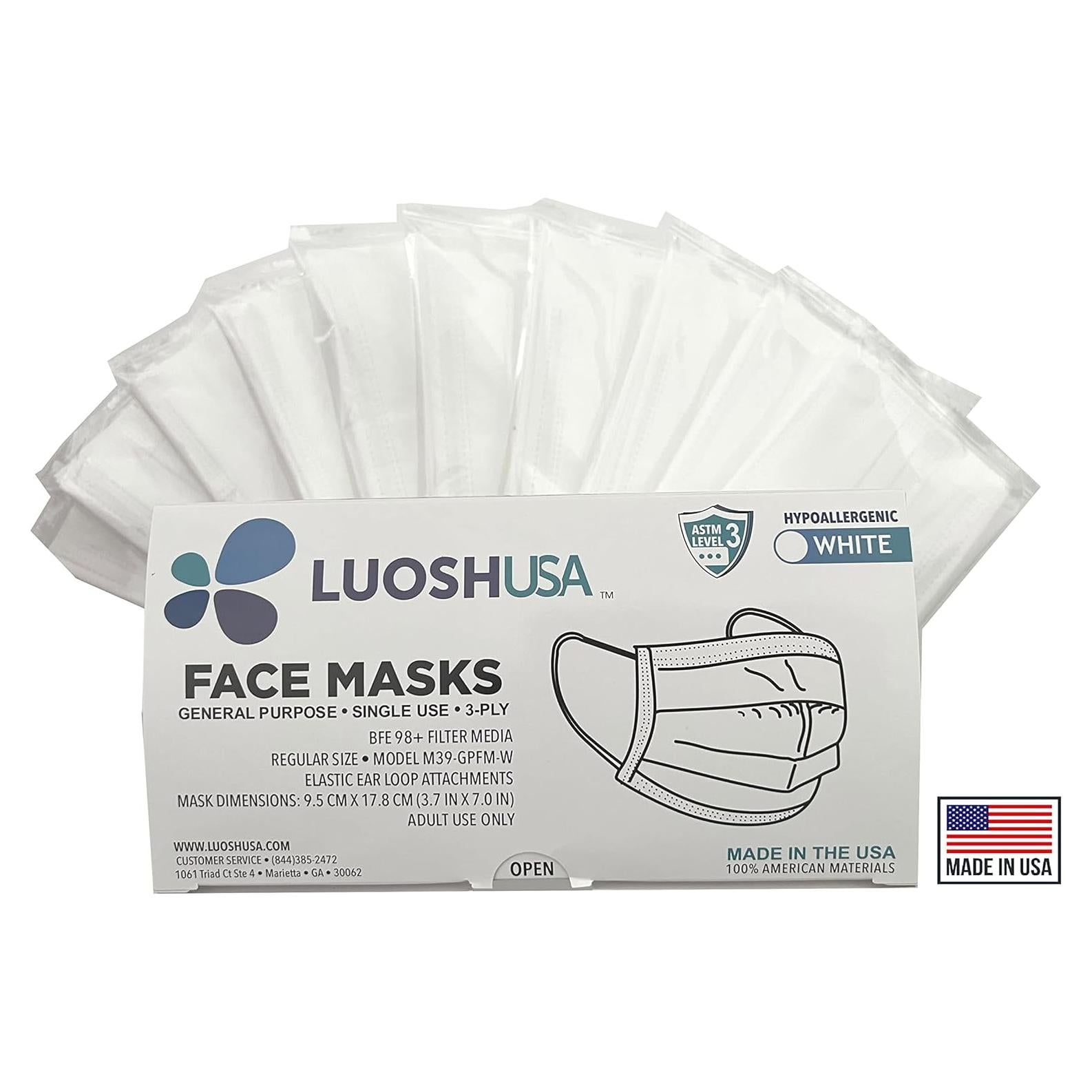 Mascarillas Desechables Luosh 3 Capas 50pcs Adultos Niños