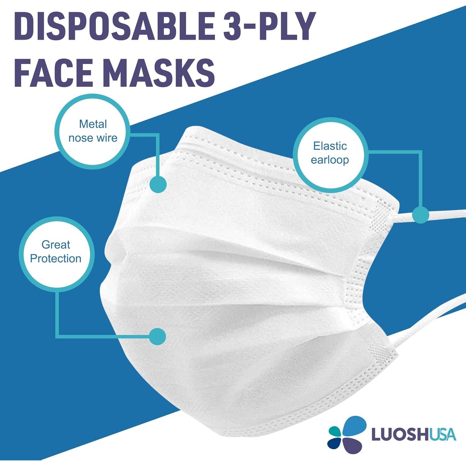 Mascarillas Desechables Luosh 3 Capas 50pcs Adultos Niños